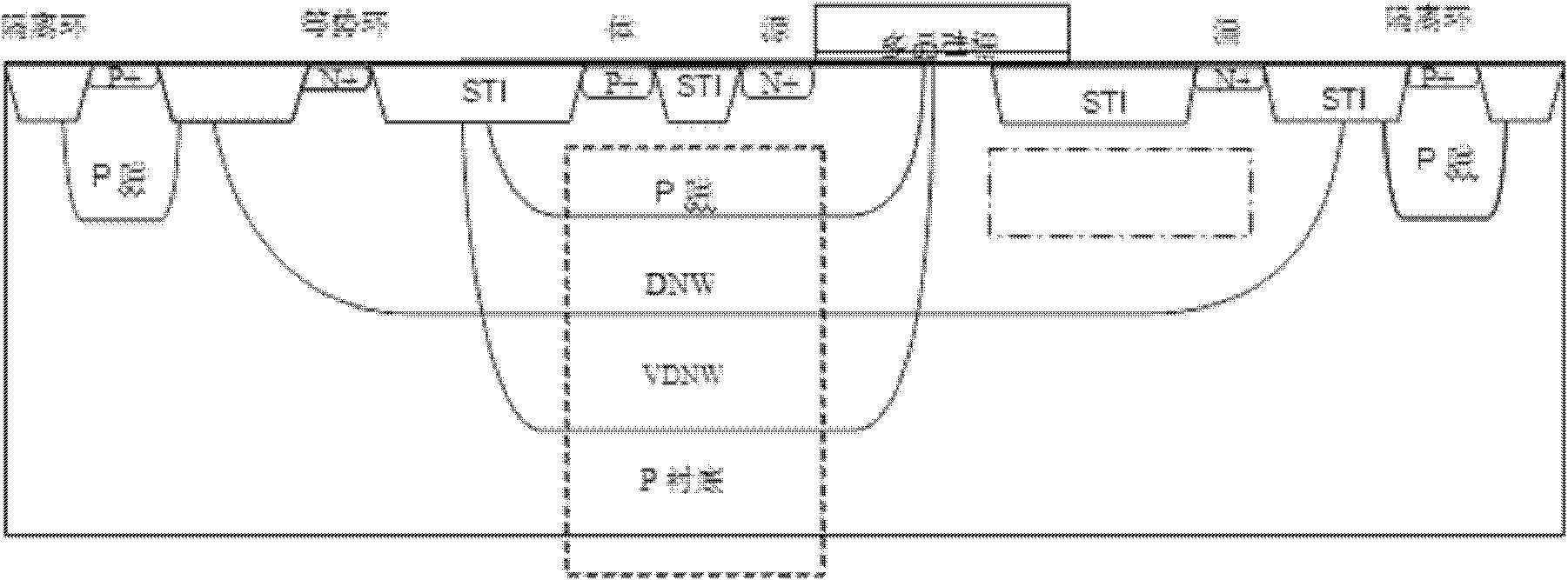 High-voltage isolating N-type LDMOS device and manufacturing method thereof