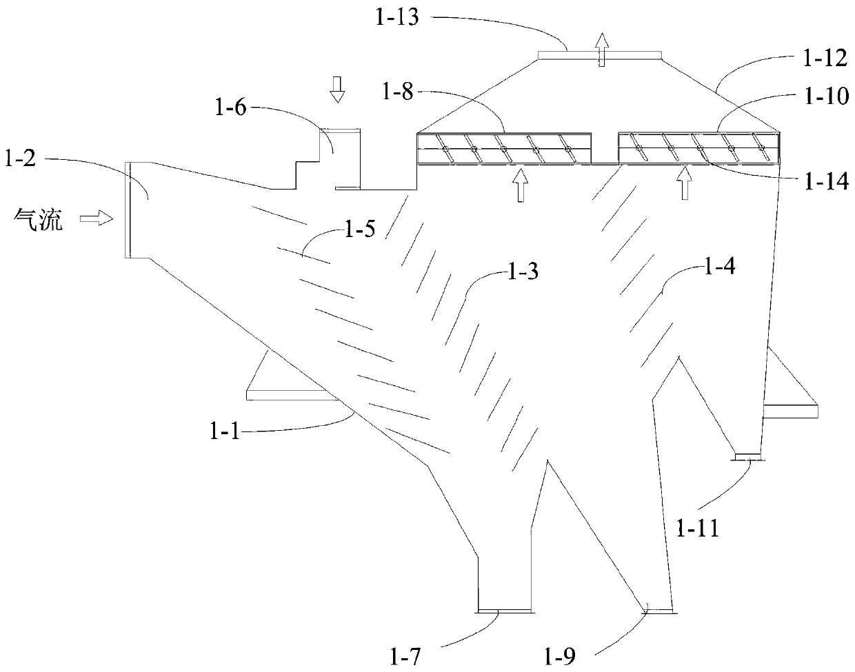 Static-state double-classification powder concentrator and semi-finished pre-grinding system