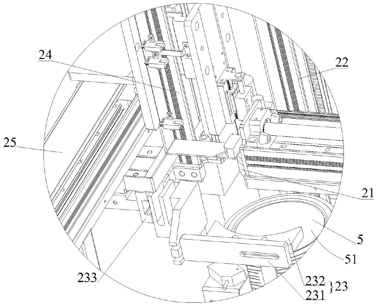 Feeding device for loudspeaker cones