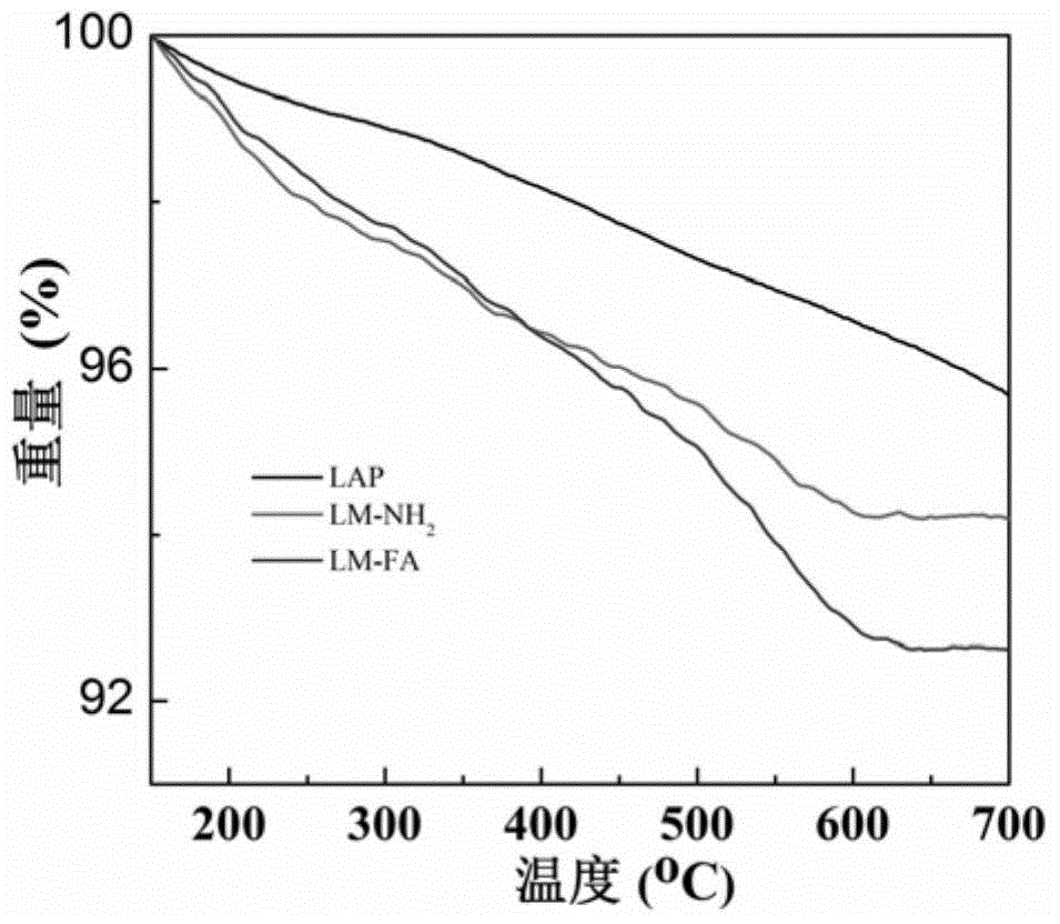 Folic-acid-modified laponite nanometer particle, preparation thereof and applications thereof