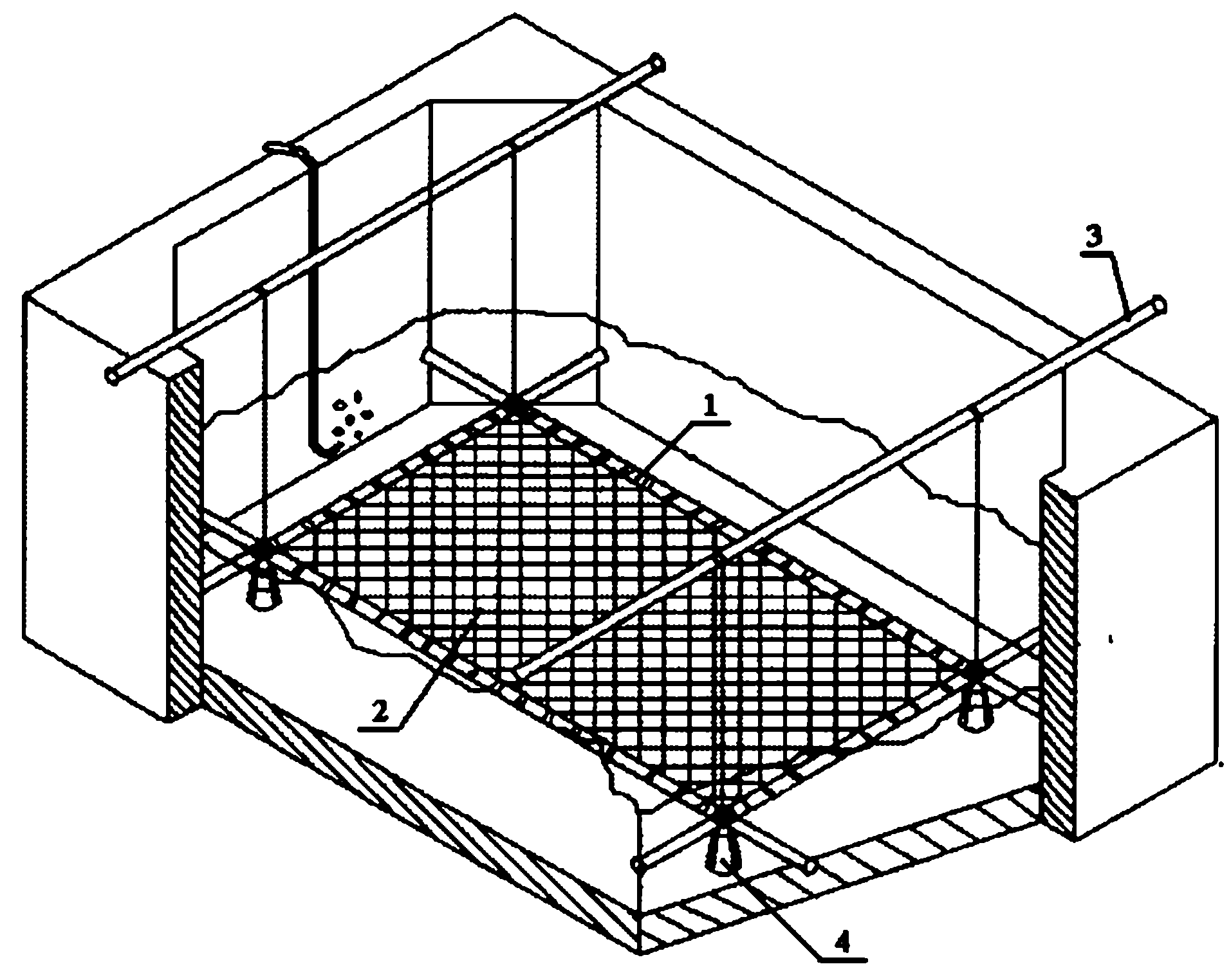 Shelter device and method for indoor cement pool temporarily cultivating green crab young crabs