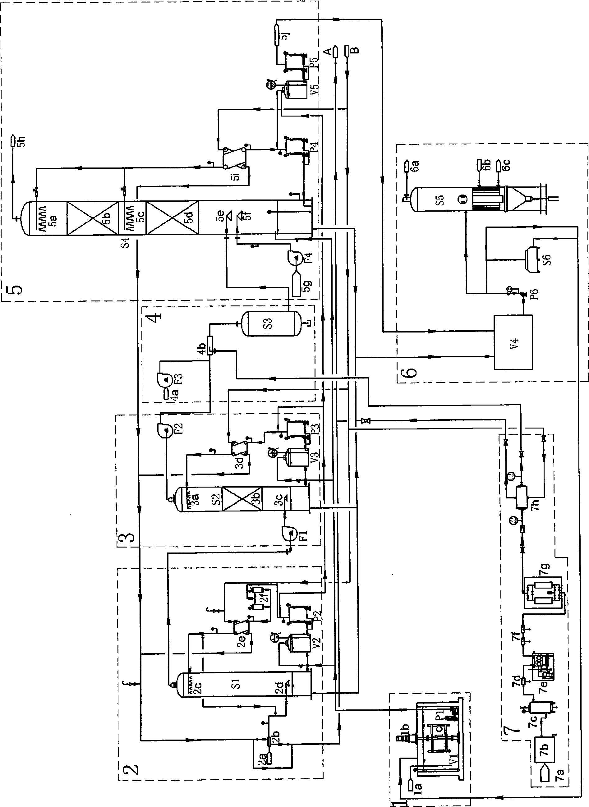 Device and process for processing nitrogen-oxide waste gas containing acidic gas