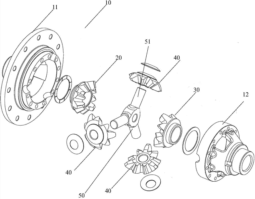 Three-fork-shaft-type noncircular bevel gear limited slip differential