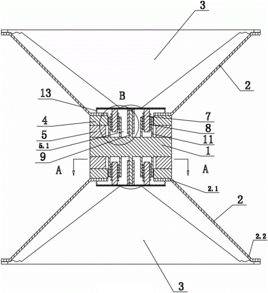 Moving coil type loudspeaker producing sound on two sides