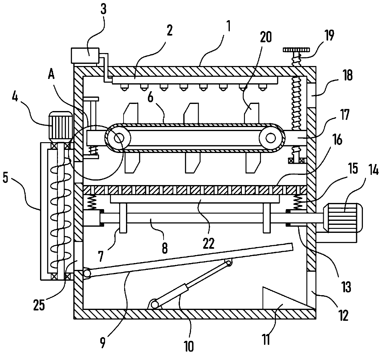 Sand screening device for bridge construction