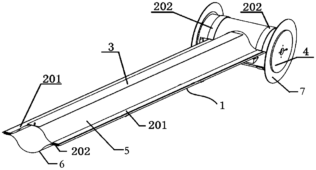 Thin-wall bar support device unfolded by driving of air inflation