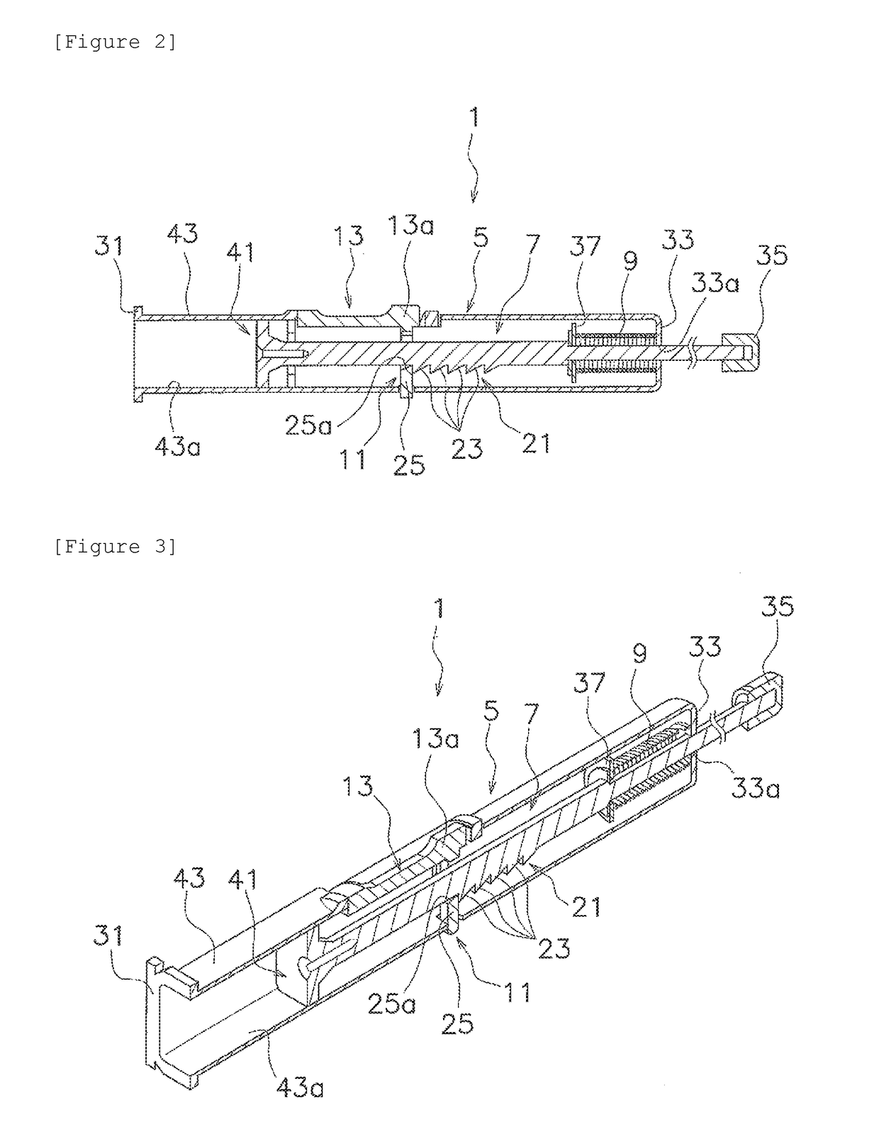 Impacting type applicator for microneedle patch and leading end member