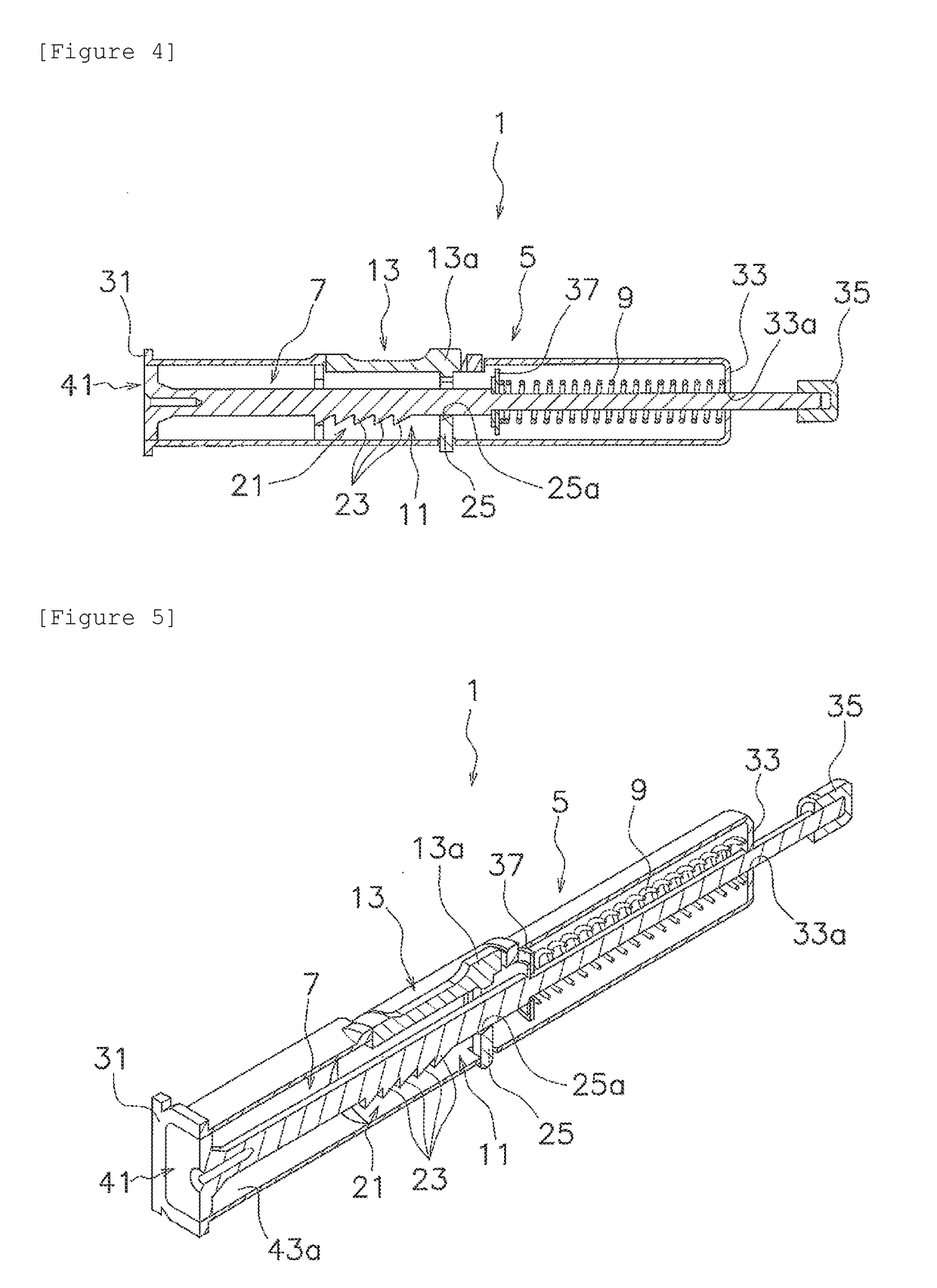 Impacting type applicator for microneedle patch and leading end member