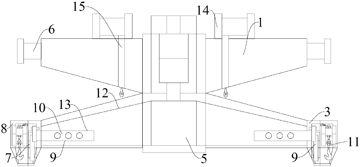 Metallurgical lifting tool with lateral stretching mechanism