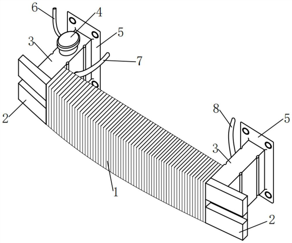 An automobile anti-collision device combined with radiator