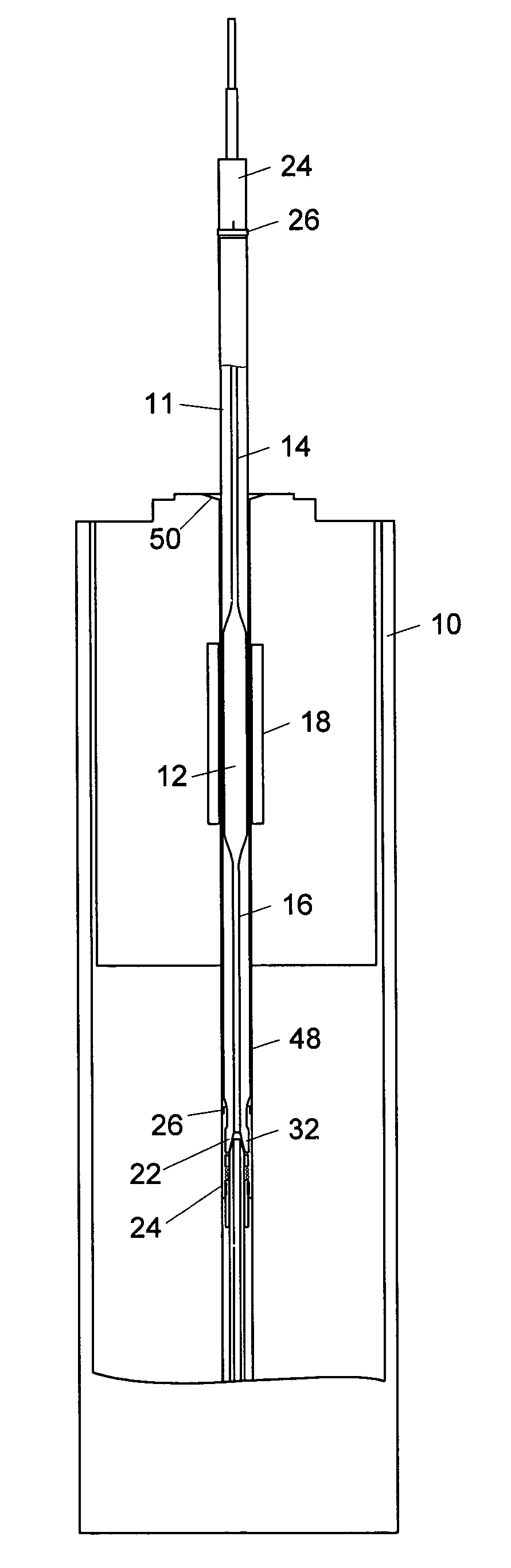 NMR spectrometer with flowthrough sample container