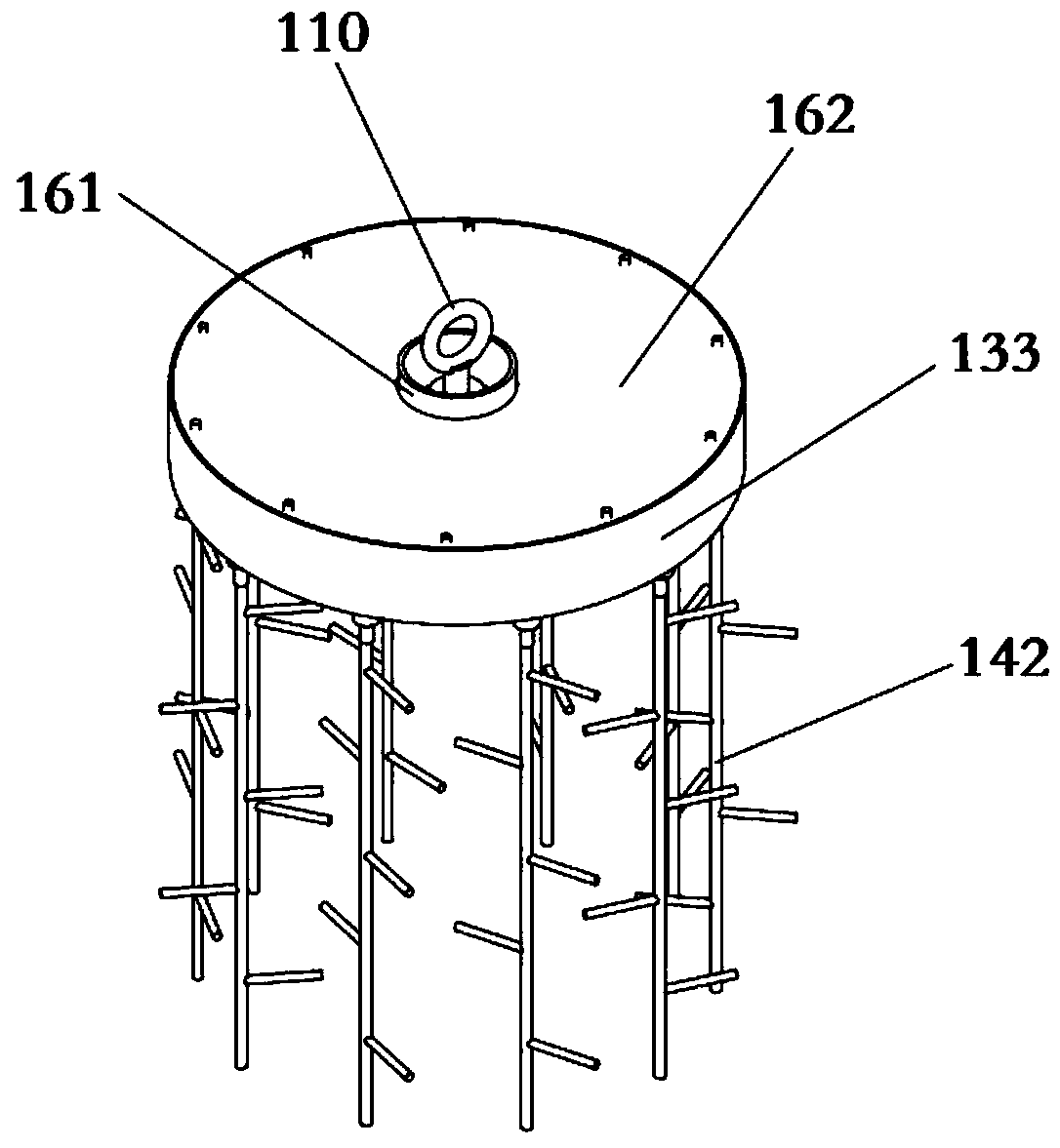 Lifting hook device of shot blasting machine