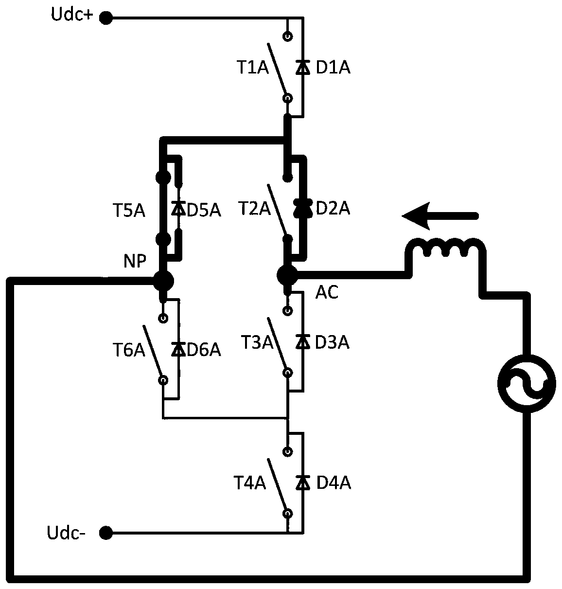 Shutdown wave sealing control method of multi-level inverter circuit and application device thereof