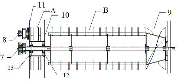 Longitudinal axial flow belt cut-up type combined roller of combined harvester