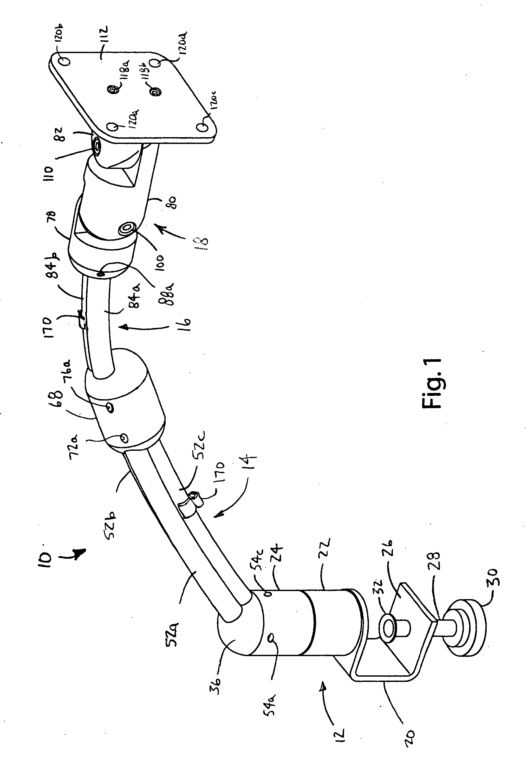 Flat panel monitor support arm