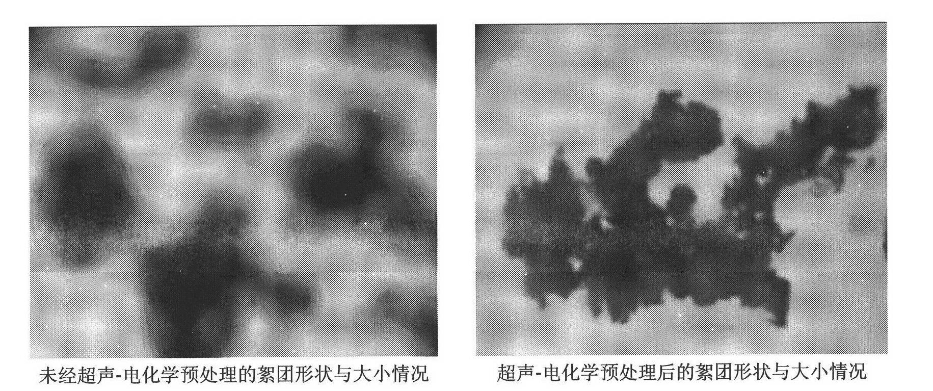 A method of ultrasonic electrolysis flocculation slime water