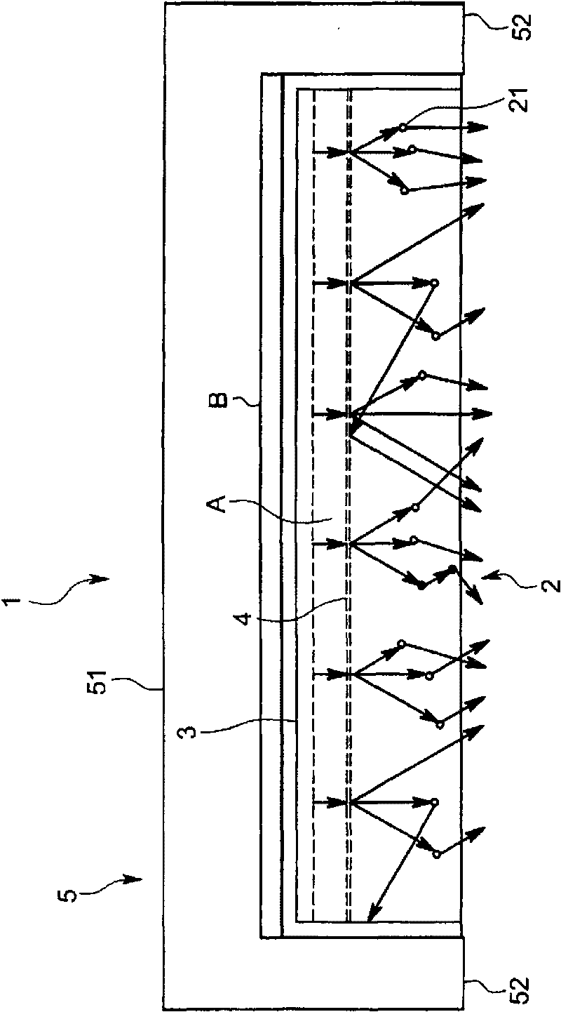 Led illumination device using diffraction member