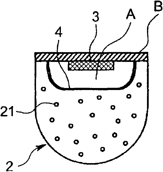 Led illumination device using diffraction member