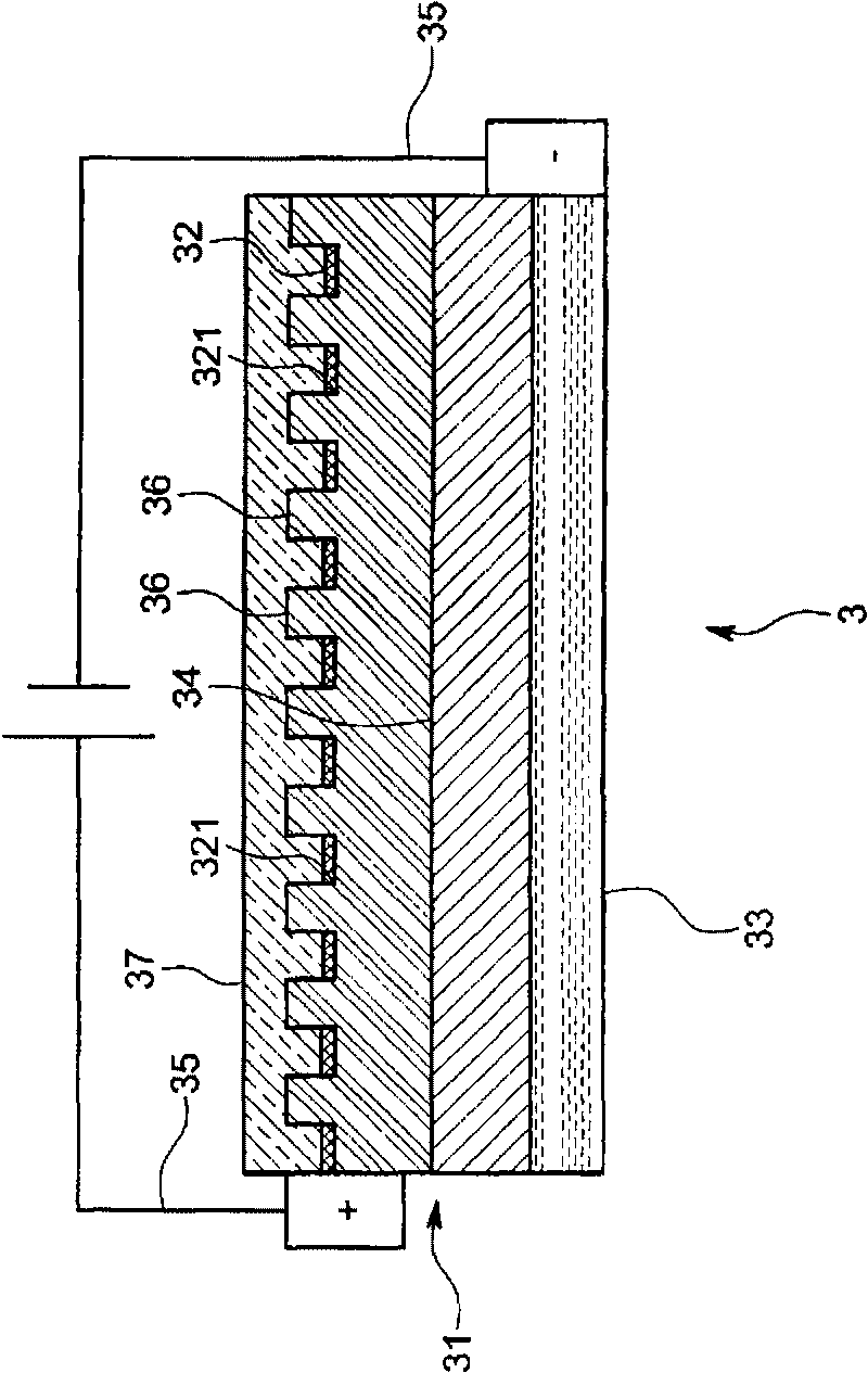 Led illumination device using diffraction member