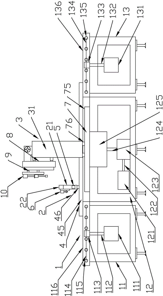 Full-automatic linear edge grinding machine for glass production