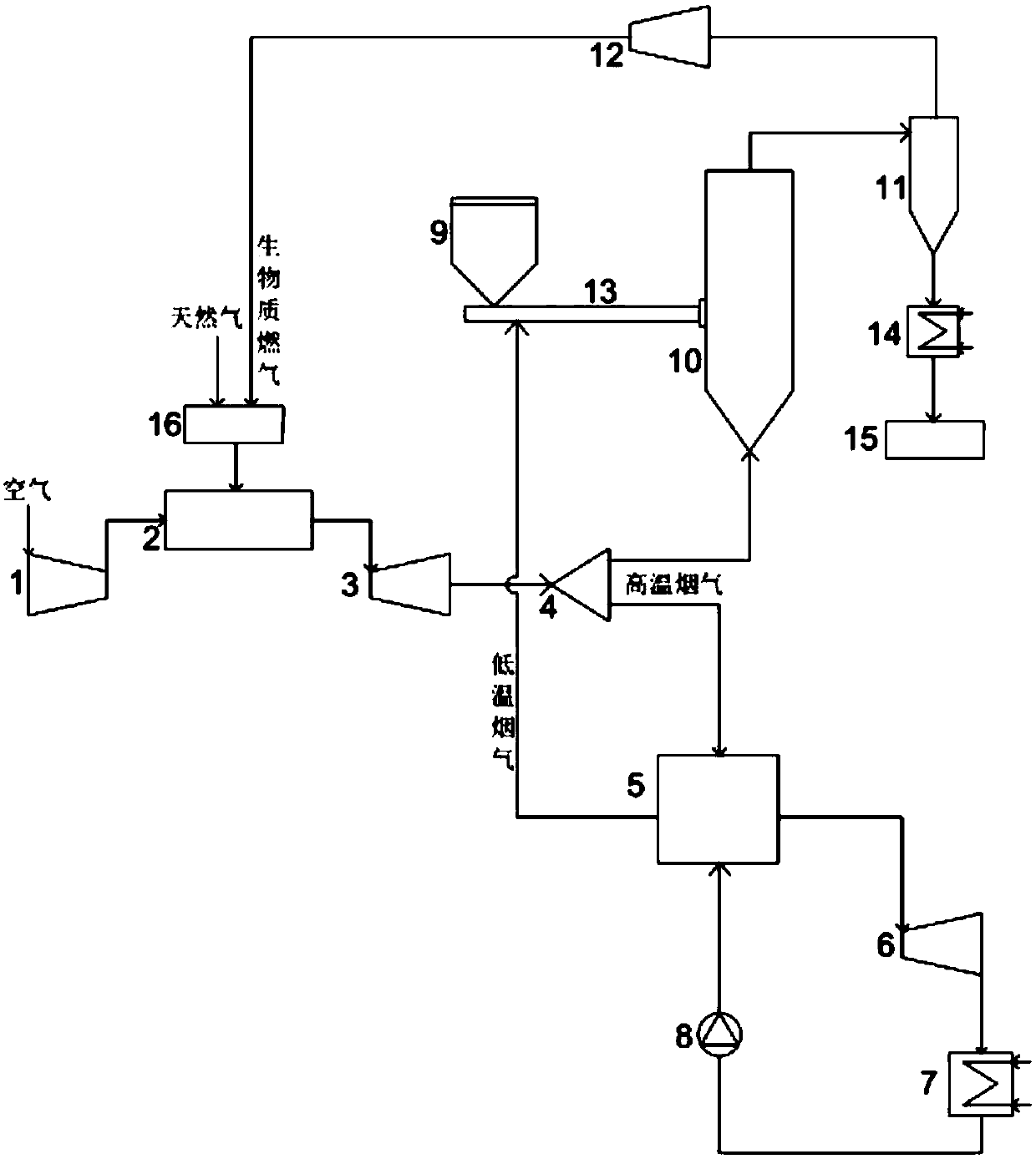 Biomass gas and natural gas coupling power generation device