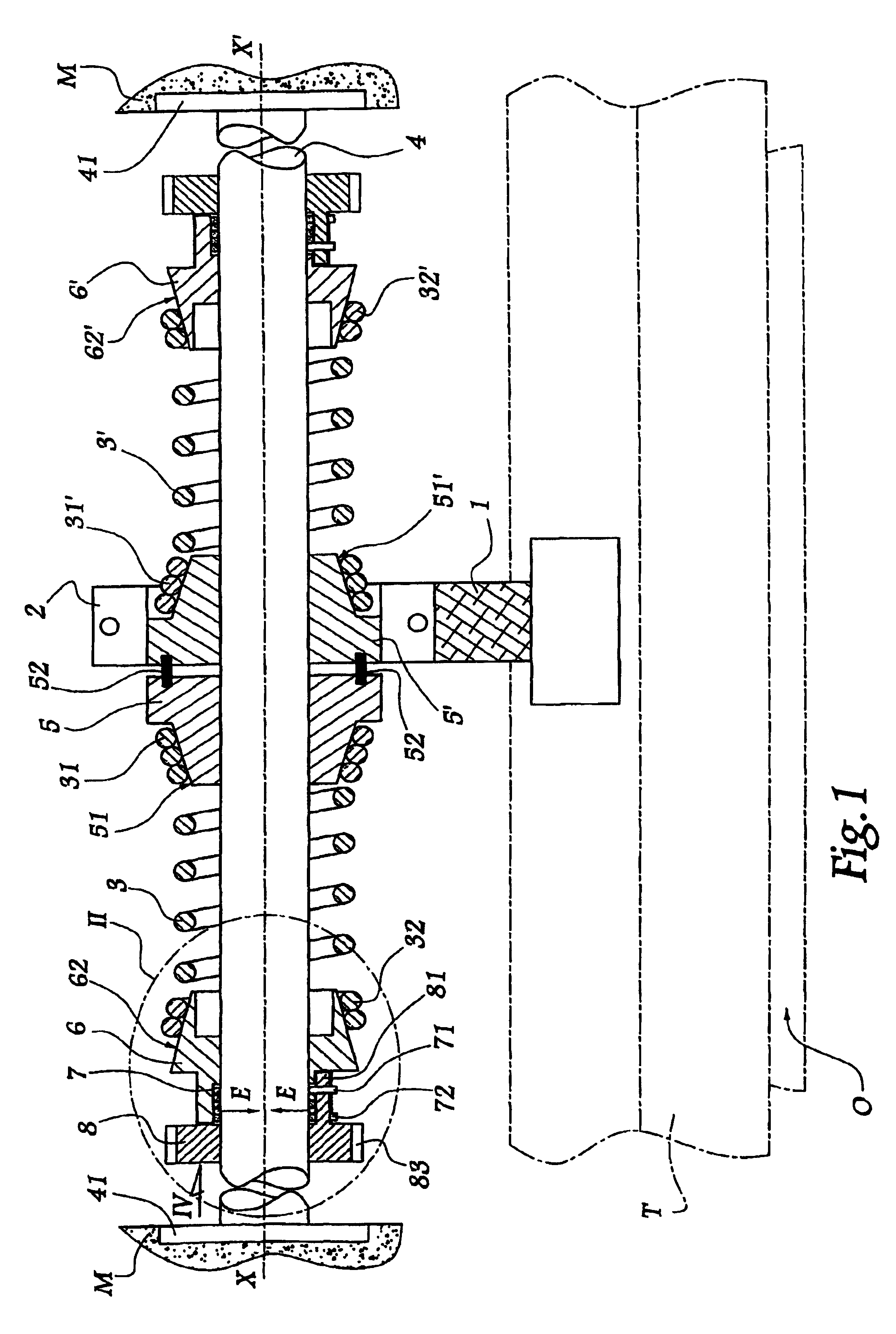 Mechanism for tensioning a compensation spring for a closing or sun protection installation