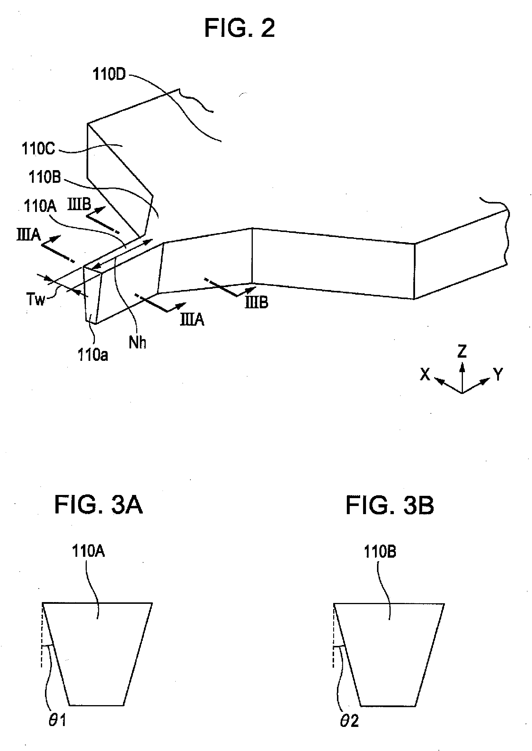 Perpendicular magnetic recording head having flared part