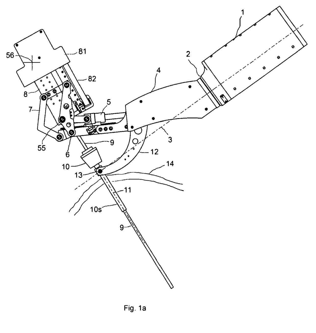 Holding and positioning apparatus of a surgical instrument and/or an endoscope for minimally invasive surgery and a robotic surgical system