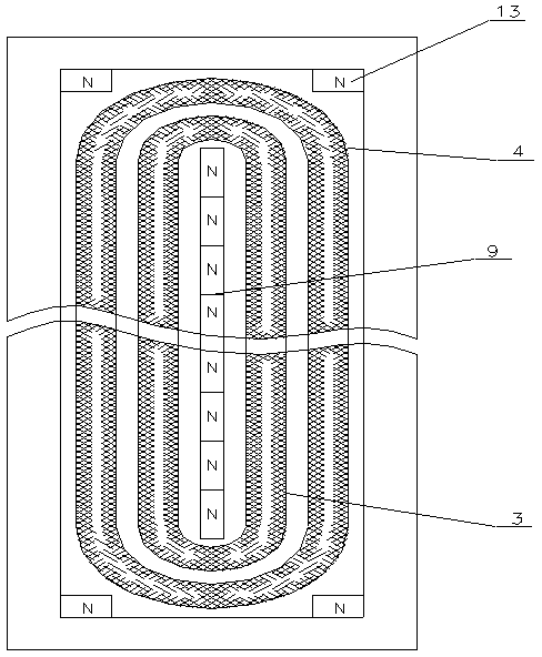 Rectangular plane cathode arc evaporation source of combination magnetic fields