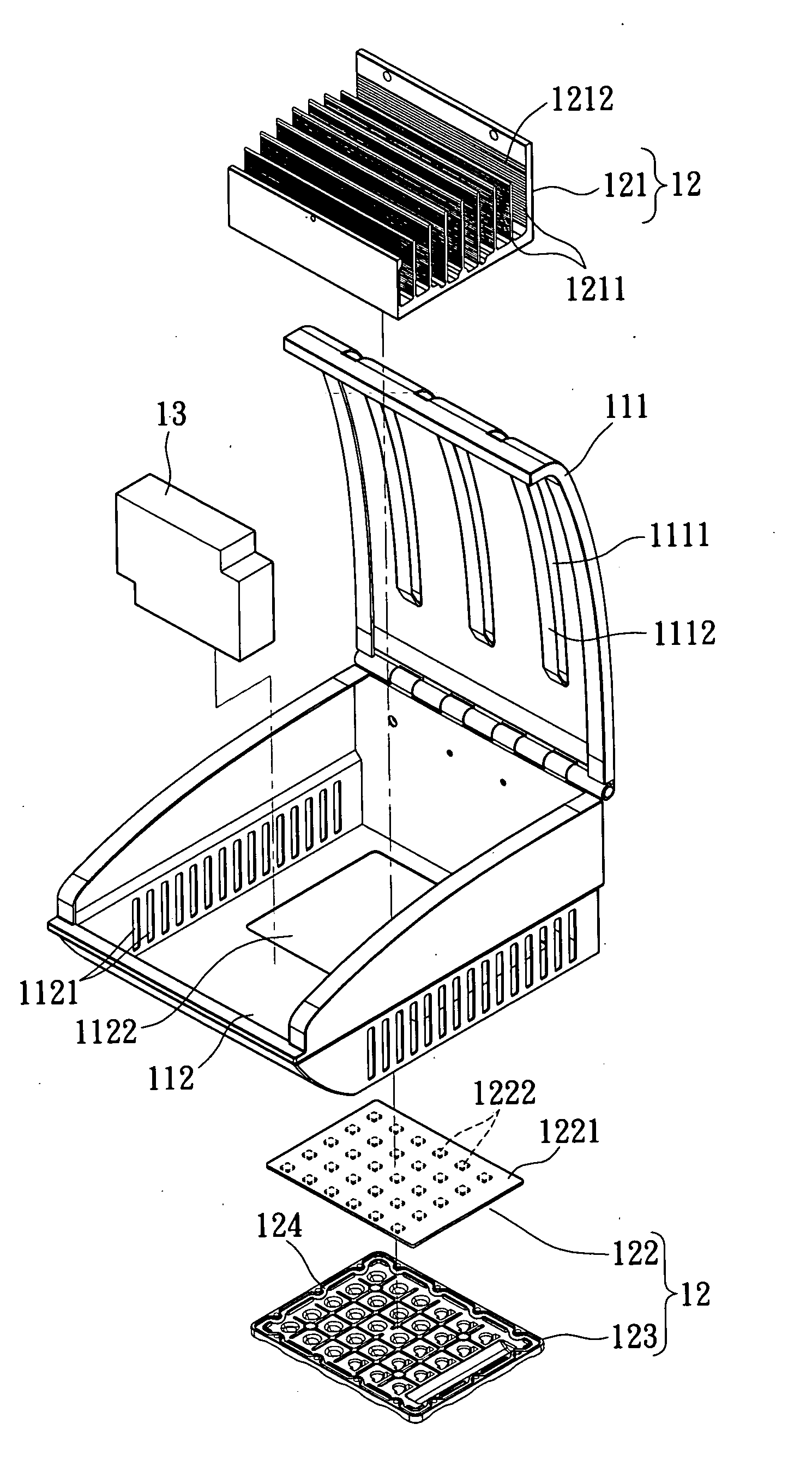 LED lighting device module and LED lighting device