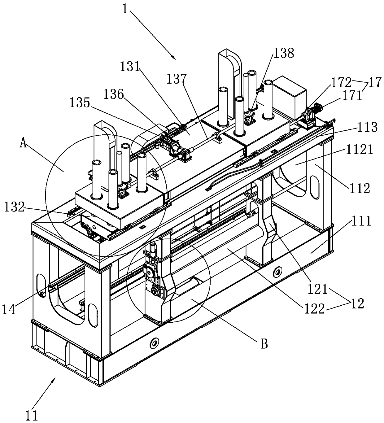 Automatic scale breaking roller replacing mechanism of steel plate surface rust removing device