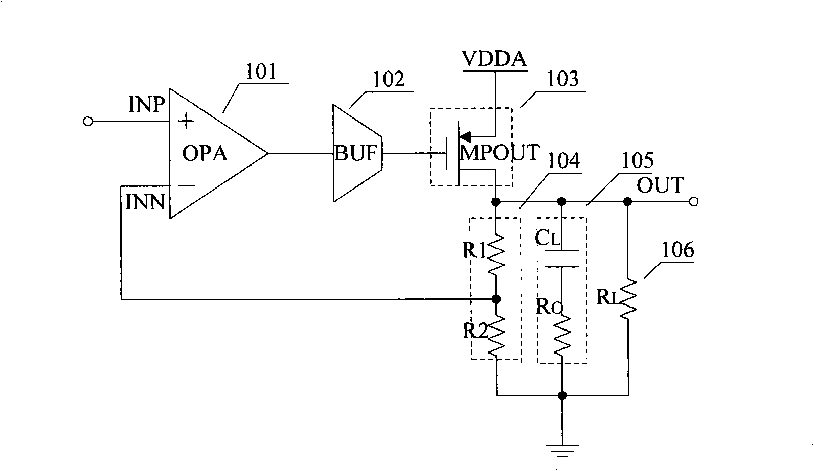 Broad output current scope low pressure difference linear manostat