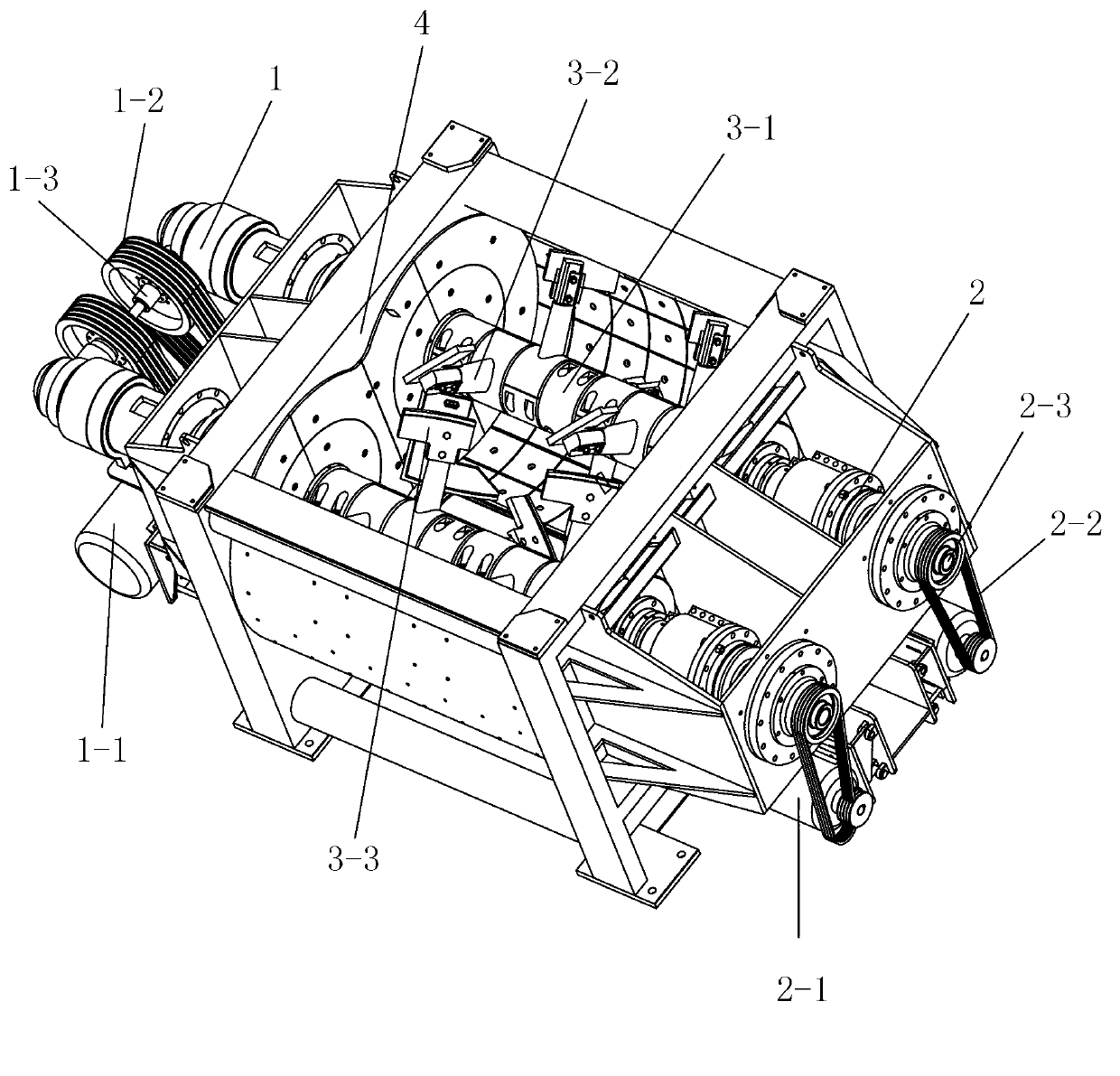 Concrete mixing plant configured with vibration type mixing main engine