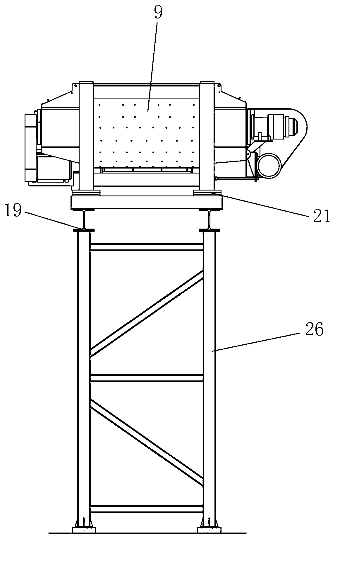 Concrete mixing plant configured with vibration type mixing main engine