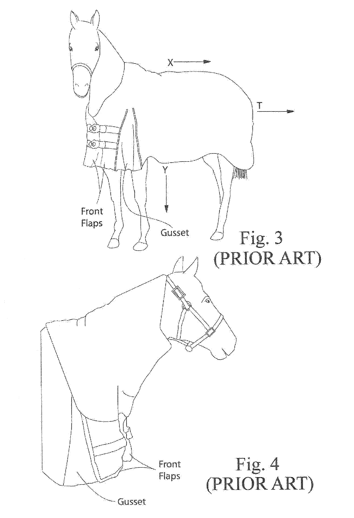 Equine blanket and adjustable blanket system