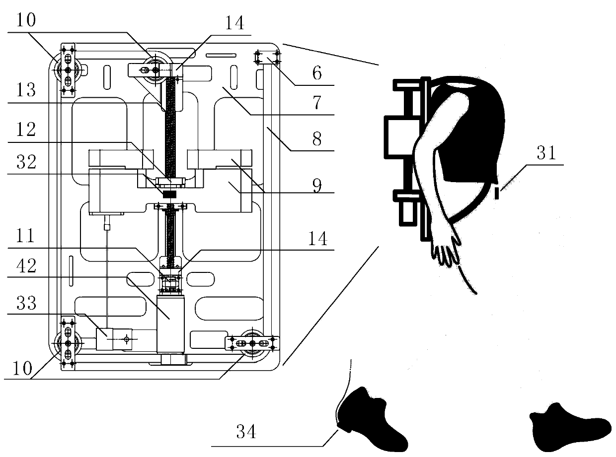 Power knapsack device assisting human body in weight-bearing walking