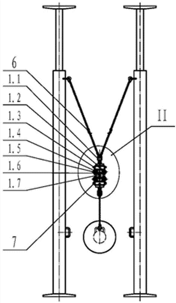 Rapid transporting device for underground single hydraulic prop and transporting method finished thereof