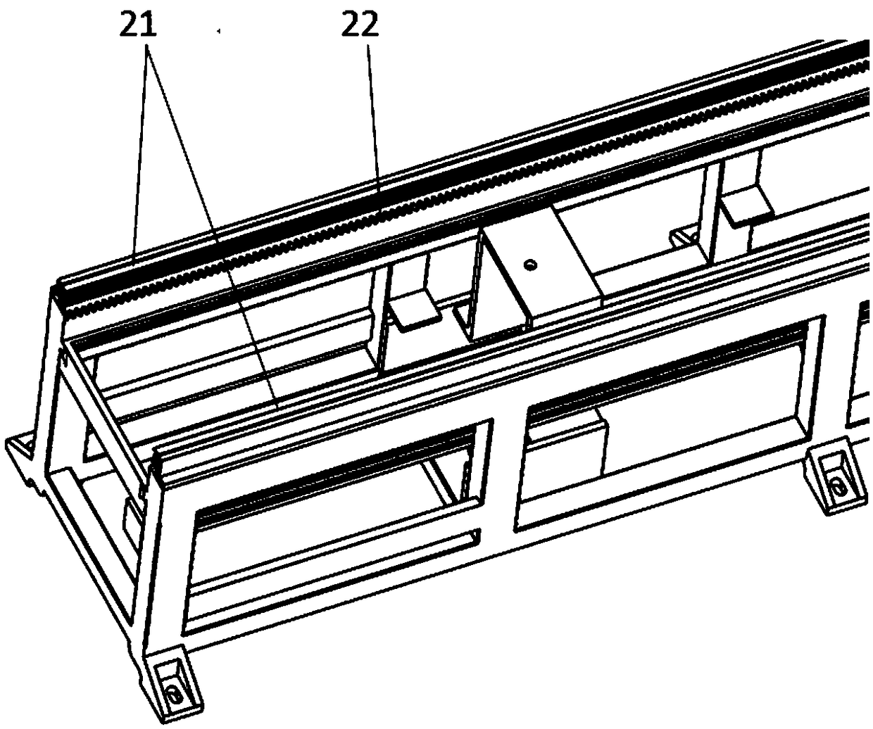 A translation and turnover device for alternately pulling and supporting cylindrical parts