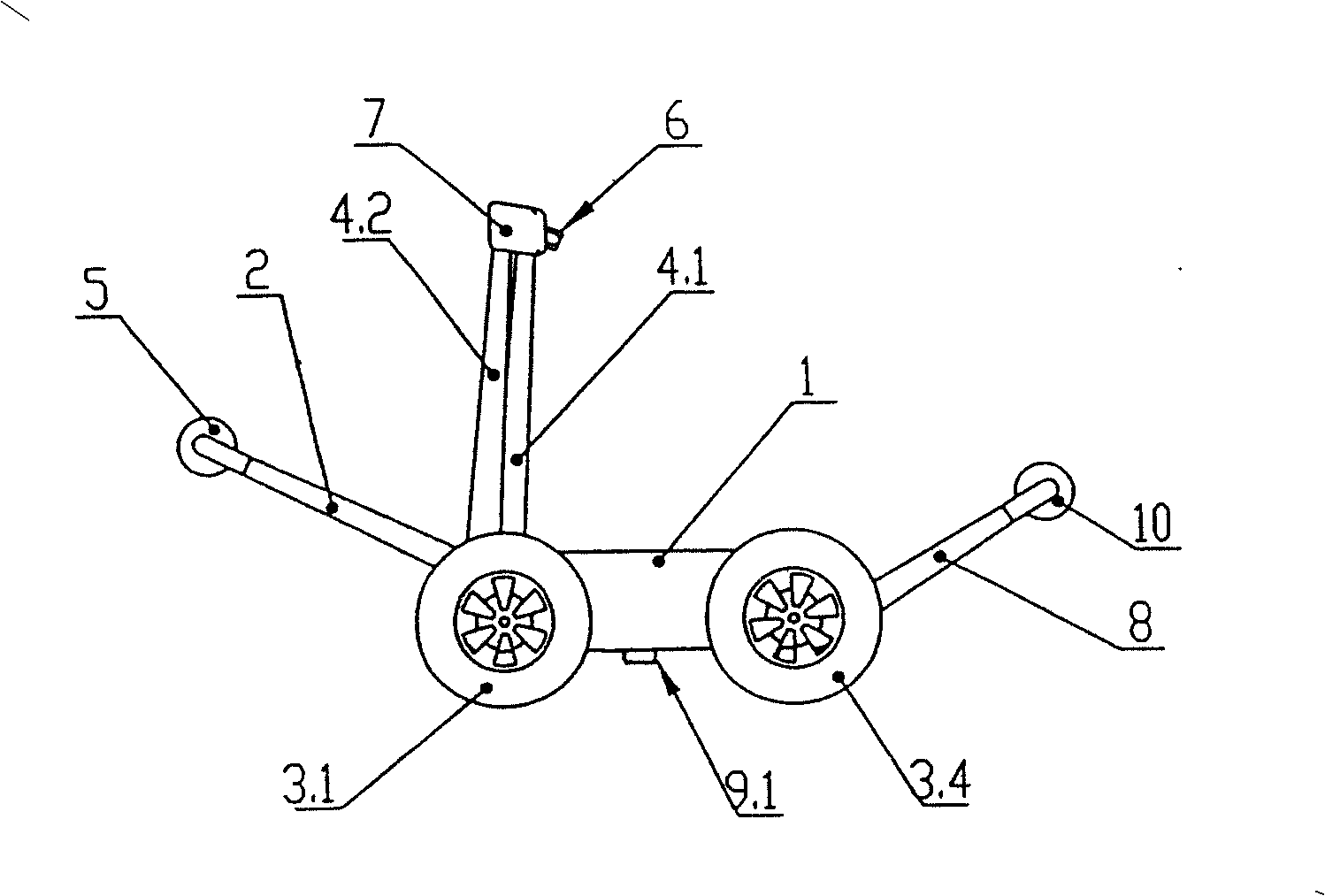 Wheel, leg, bounce mechanism combined mobile robot