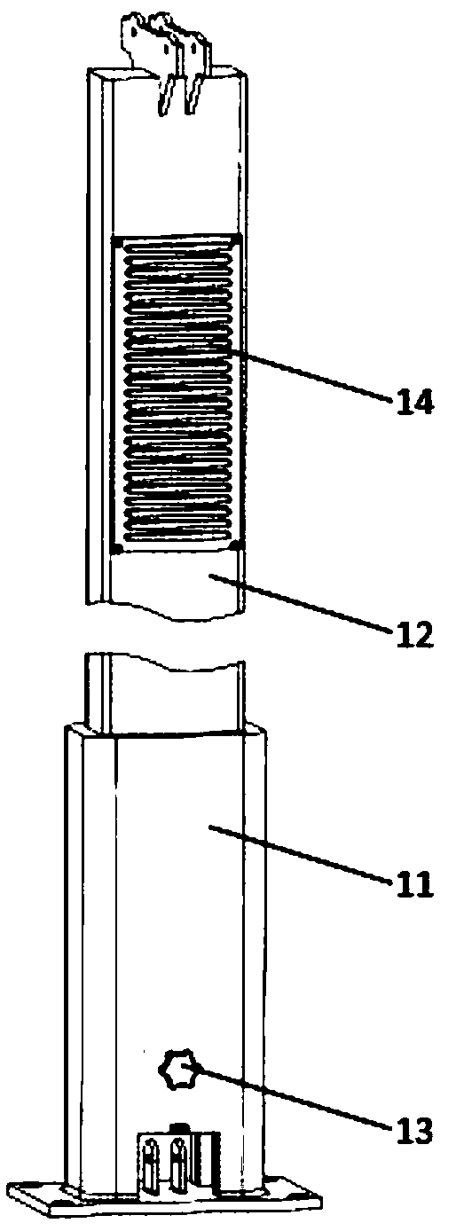 Column-type robot assisting device for upper limb stretching rehabilitation