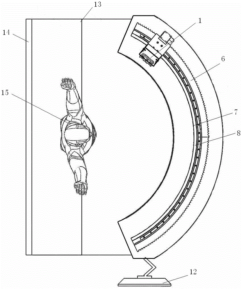 A virtual axis millimeter wave human body security inspection system