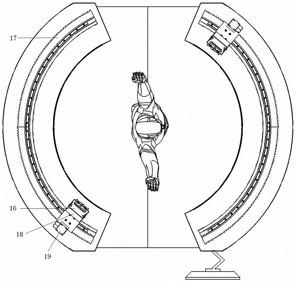 A virtual axis millimeter wave human body security inspection system