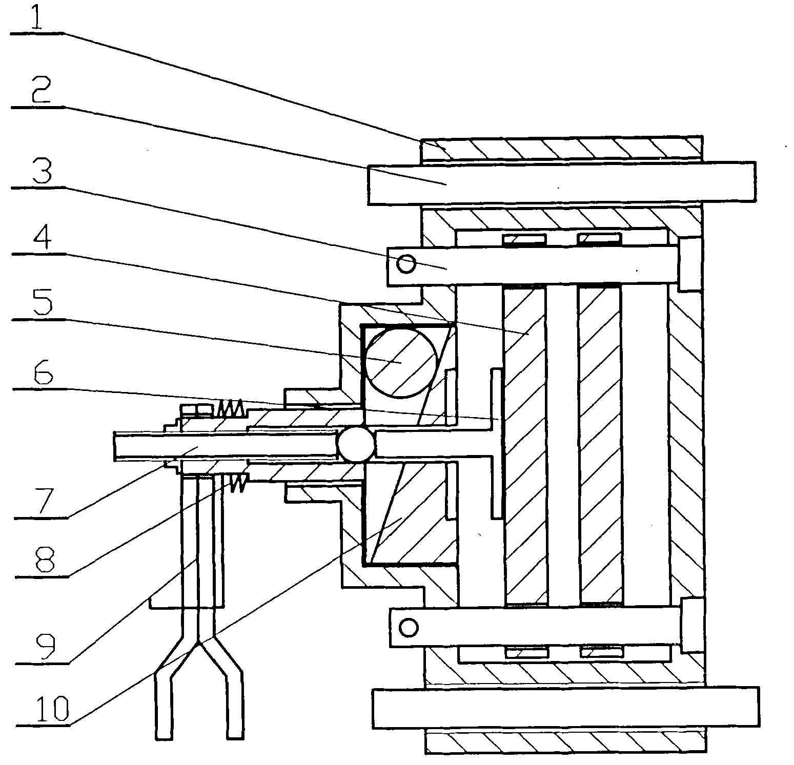 Mechanical dish brake of adjustable gradient disk