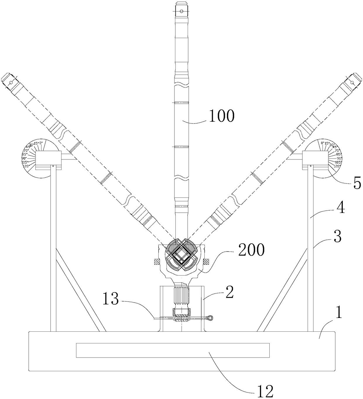 Driving shaft assembly swing angle detecting tool