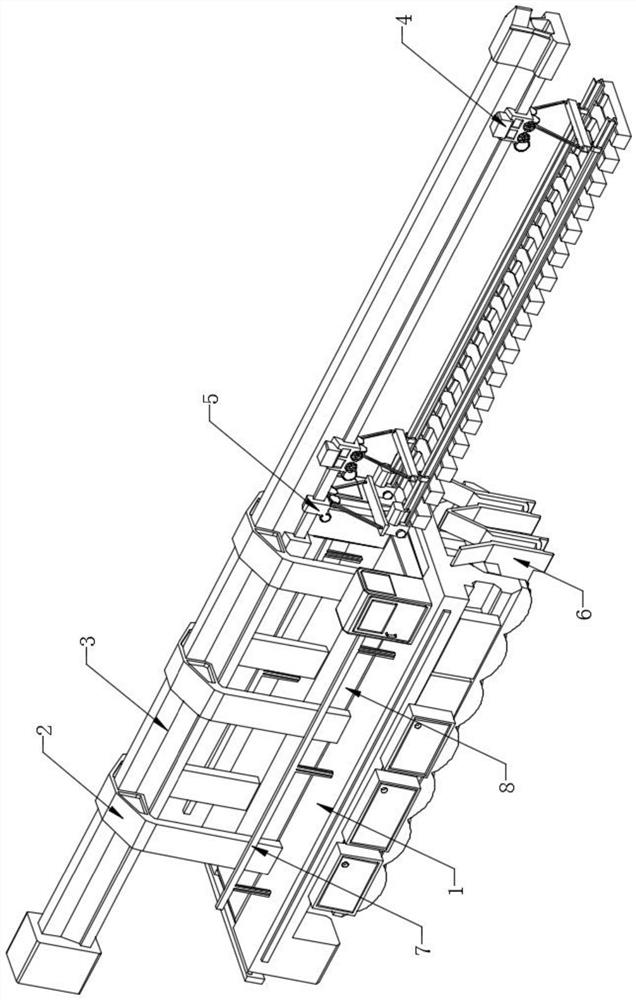 Track laying device and laying method for rail transit engineering construction