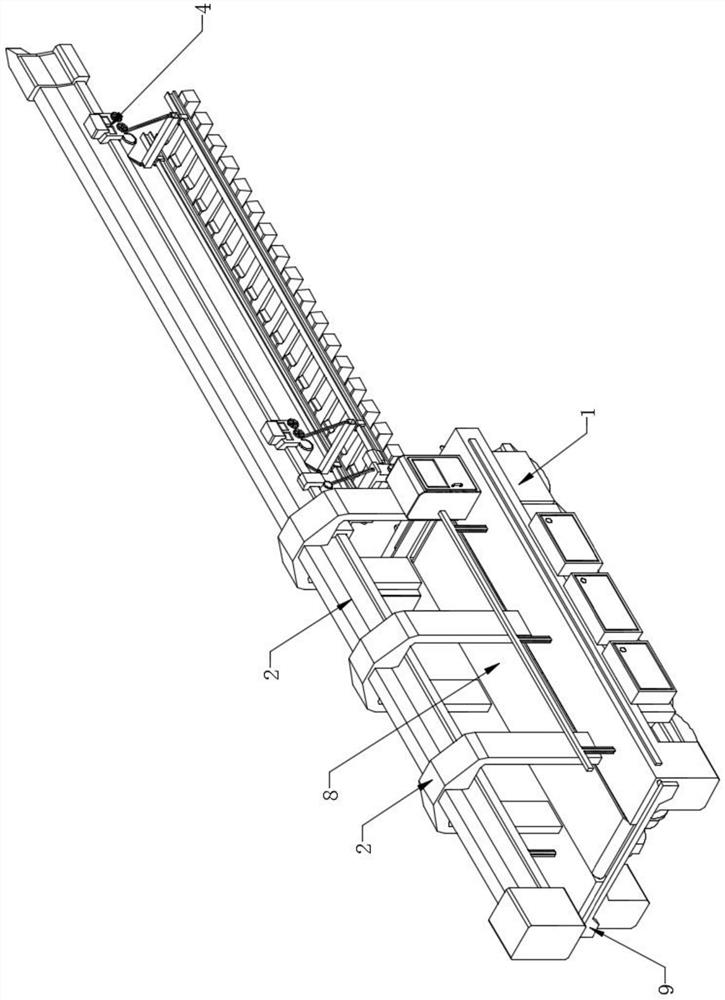 Track laying device and laying method for rail transit engineering construction