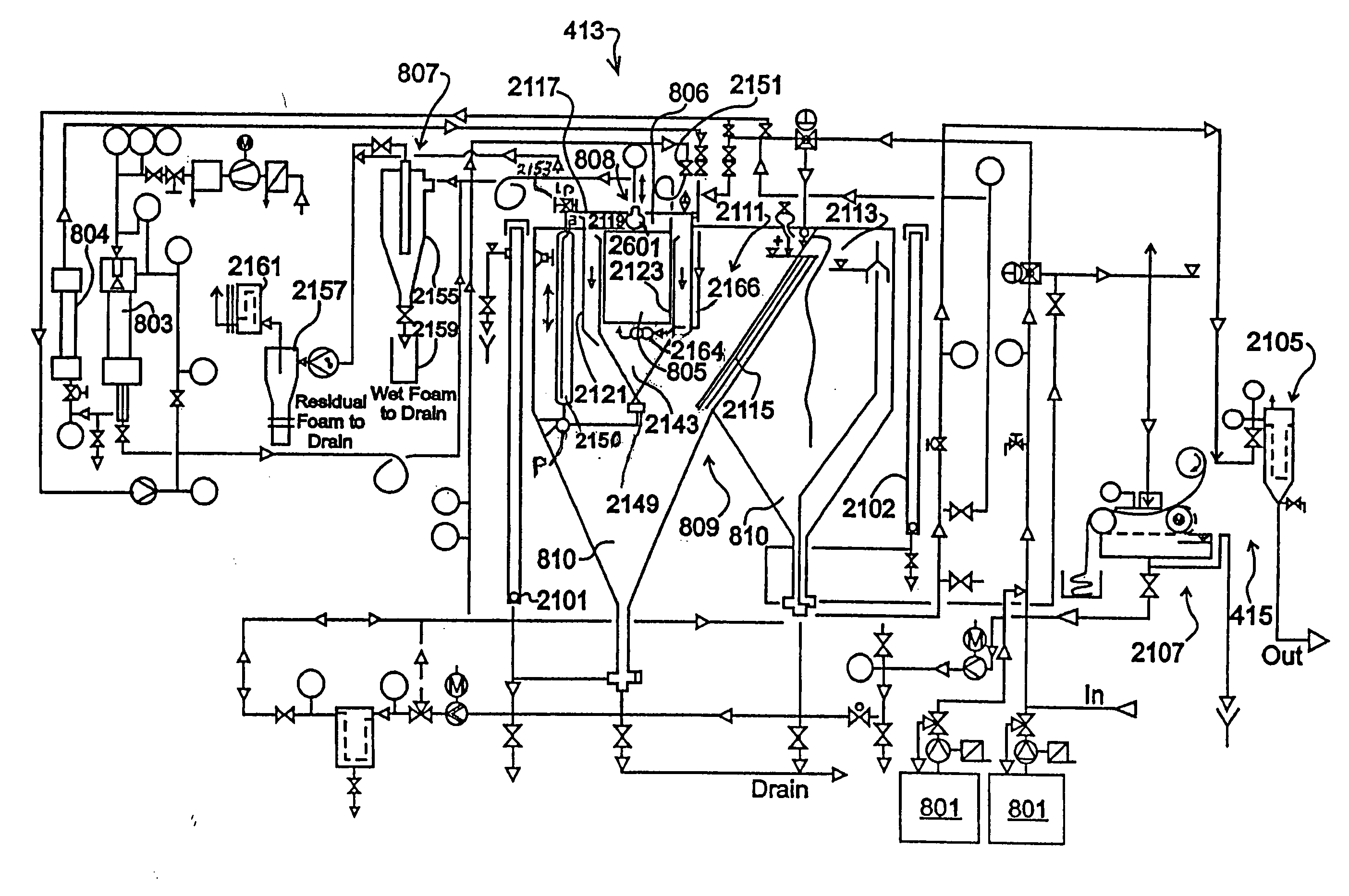 Fluid head height and foam/gas level control in electrocoagulation apparatus