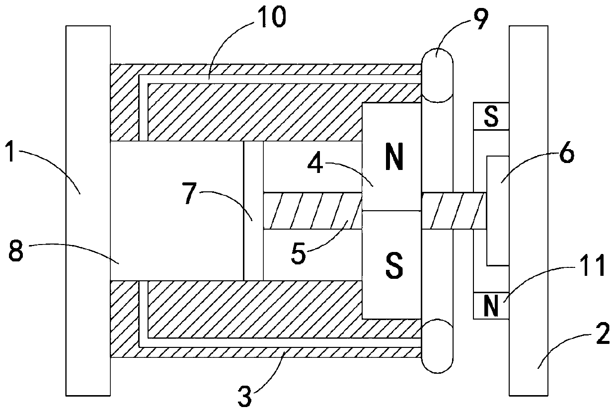 Buffer-type magnetic door stopper