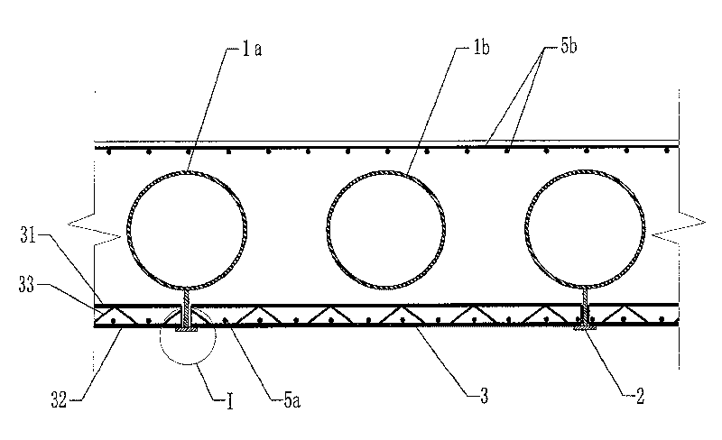 Steel pipe hollow concrete building floor and construction method thereof