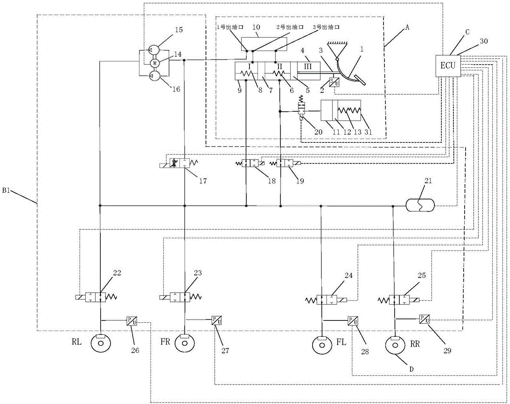 Wire control brake system based on time-division serial control and simultaneous parallel control